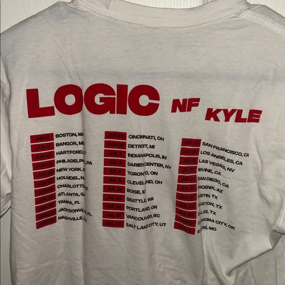 Logic Mens Tshirt Size Small White Bobby Tarantino vs Everybody Tour Hip Hop - Picture 4 of 5